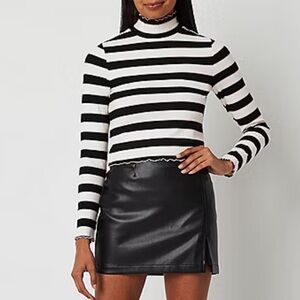 Juicy Couture Striped Crop Turtleneck